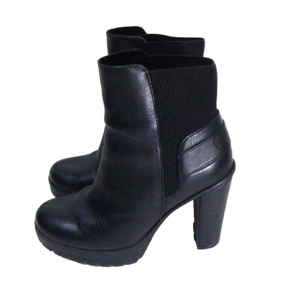 Harley-Davidson Women 9.5 Boots Iredell High Heeled Platform Ankle Black Leather